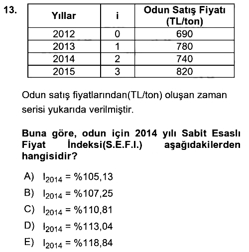 İstatistik 2 2018-2019 Dönem Sonu Sınavı - 13. soru