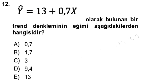İstatistik 2 2024-2025 Dönem Sonu Sınavı - 12. soru