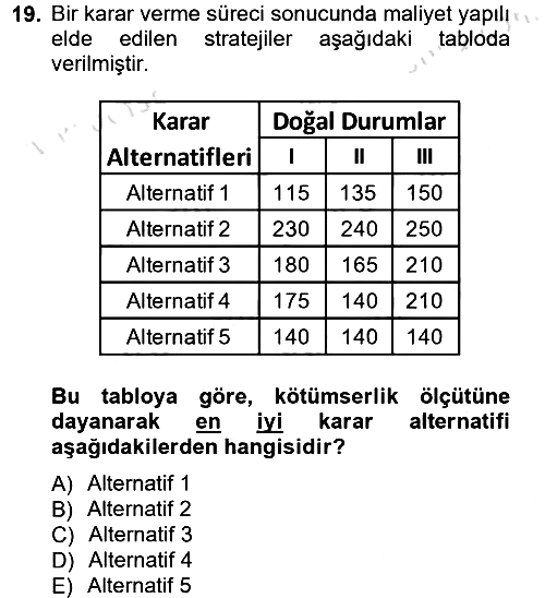 İstatistik 2 2013-2014 Tek Ders Sınavı - 19. soru