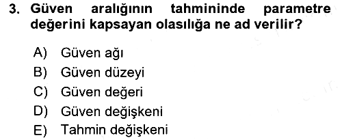 İstatistik 2 2015-2016 Tek Ders Sınavı - 3. soru