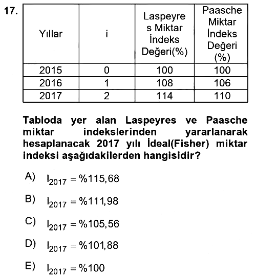 İstatistik 2 2021-2022 Yaz Okulu Sınavı - 17. soru