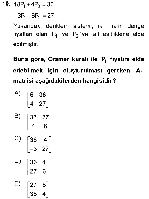 Matematiksel İktisat 2017-2018 3 Ders Sınavı - 10. soru