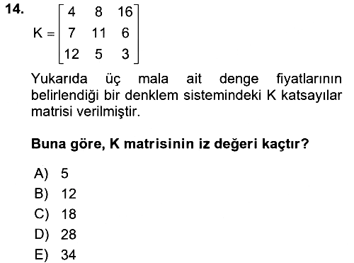 Matematiksel İktisat 2017-2018 3 Ders Sınavı - 14. soru