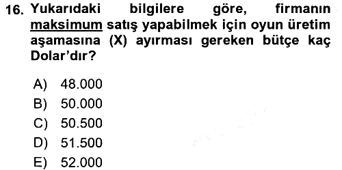 Matematiksel İktisat 2017-2018 3 Ders Sınavı - 16. soru