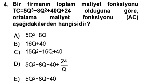 Matematiksel İktisat 2018-2019 3 Ders Sınavı - 4. soru