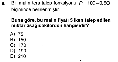 Matematiksel İktisat 2012-2013 Ara Sınav - 6. soru