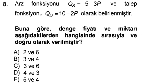 Matematiksel İktisat 2012-2013 Ara Sınav - 8. soru
