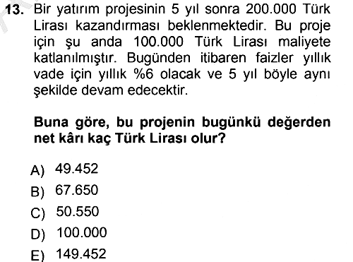 Matematiksel İktisat 2012-2013 Ara Sınav - 13. soru