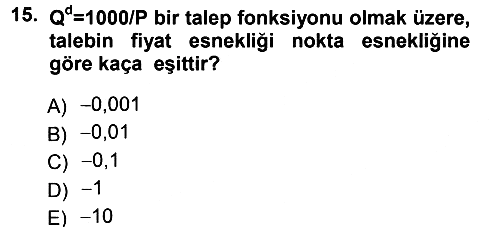 Matematiksel İktisat 2012-2013 Ara Sınav - 15. soru