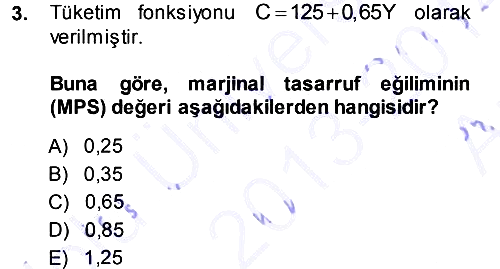 Matematiksel İktisat 2013-2014 Ara Sınav - 3. soru