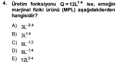 Matematiksel İktisat 2013-2014 Ara Sınav - 4. soru