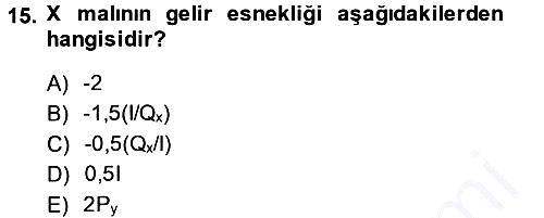 Matematiksel İktisat 2014-2015 Ara Sınav - 15. soru