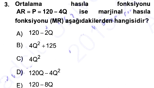 Matematiksel İktisat 2015-2016 Ara Sınav - 3. soru