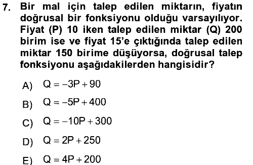 Matematiksel İktisat 2015-2016 Ara Sınav - 7. soru