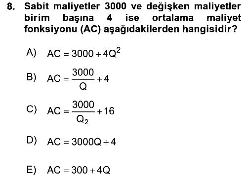 Matematiksel İktisat 2015-2016 Ara Sınav - 8. soru