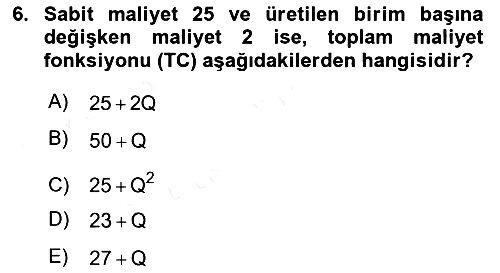 Matematiksel İktisat 2018-2019 Ara Sınav - 6. soru