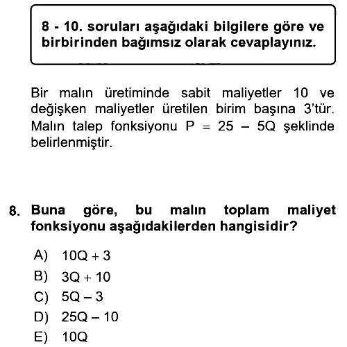 Matematiksel İktisat 2019-2020 Ara Sınav - 8. soru