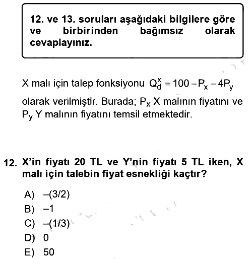 Matematiksel İktisat 2019-2020 Ara Sınav - 12. soru