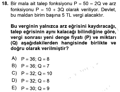 Matematiksel İktisat 2021-2022 Ara Sınav - 18. soru