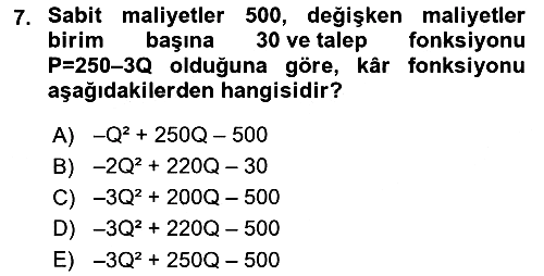 Matematiksel İktisat 2025-2026 Ara Sınav - 7. soru