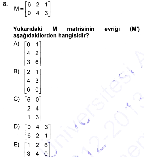 Matematiksel İktisat 2012-2013 Dönem Sonu Sınavı - 8. soru