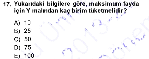 Matematiksel İktisat 2013-2014 Dönem Sonu Sınavı - 17. soru