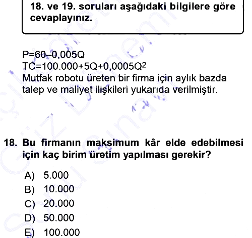 Matematiksel İktisat 2015-2016 Dönem Sonu Sınavı - 18. soru