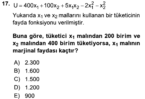 Matematiksel İktisat 2017-2018 Dönem Sonu Sınavı - 17. soru