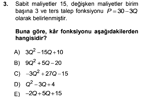 Matematiksel İktisat 2013-2014 Tek Ders Sınavı - 3. soru