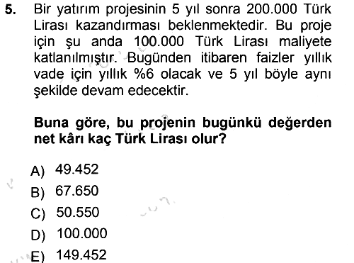 Matematiksel İktisat 2013-2014 Tek Ders Sınavı - 5. soru