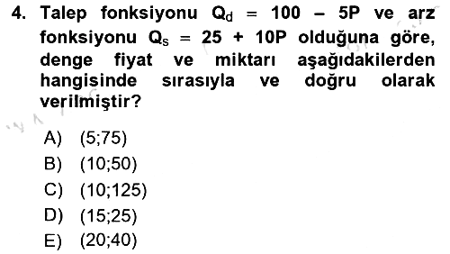 Matematiksel İktisat 2020-2021 Yaz Okulu Sınavı - 4. soru