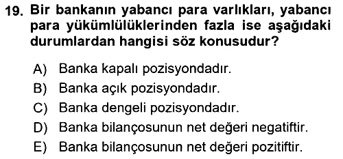 Para Politikası 2018-2019 3 Ders Sınavı - 19. soru