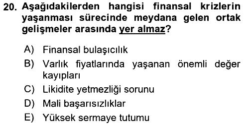 Para Politikası 2015-2016 Dönem Sonu Sınavı - 20. soru