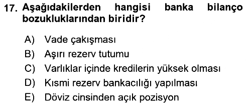 Para Politikası 2018-2019 Dönem Sonu Sınavı - 17. soru