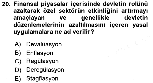 Para Politikası 2015-2016 Tek Ders Sınavı - 20. soru