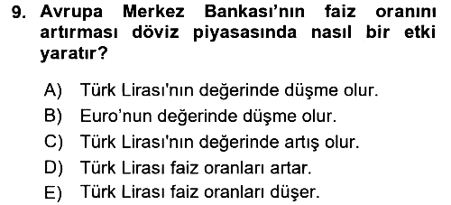 Para Teorisi 2016-2017 3 Ders Sınavı - 9. soru