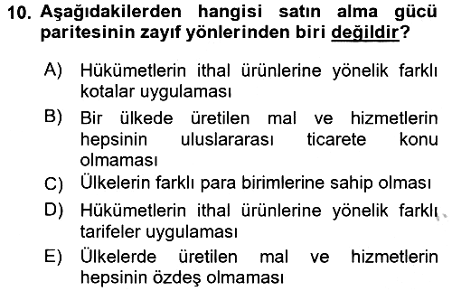 Para Teorisi 2016-2017 3 Ders Sınavı - 10. soru