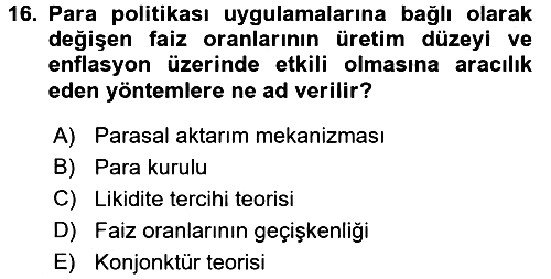 Para Teorisi 2016-2017 3 Ders Sınavı - 16. soru