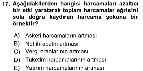 Para Teorisi 2016-2017 3 Ders Sınavı - 17. soru
