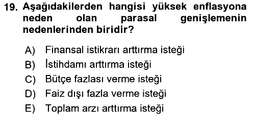 Para Teorisi 2016-2017 3 Ders Sınavı - 19. soru