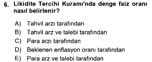 Para Teorisi 2017-2018 3 Ders Sınavı - 6. soru