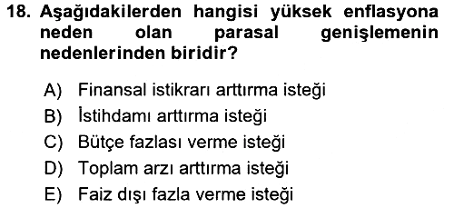 Para Teorisi 2017-2018 3 Ders Sınavı - 18. soru