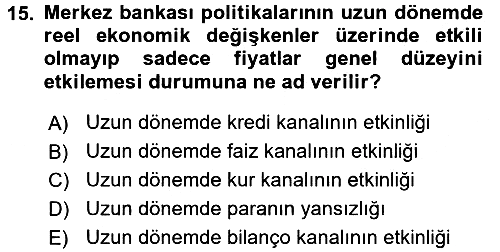 Para Teorisi 2018-2019 3 Ders Sınavı - 15. soru