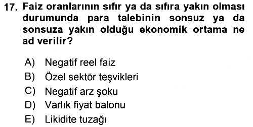 Para Teorisi 2018-2019 3 Ders Sınavı - 17. soru