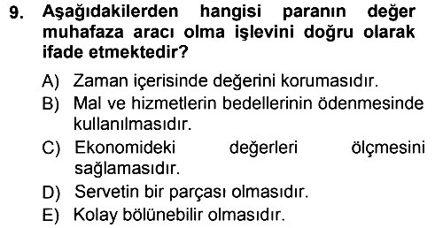 Para Teorisi 2012-2013 Ara Sınav - 9. soru