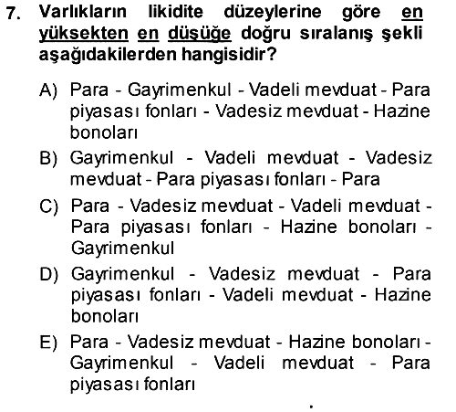 Para Teorisi 2013-2014 Ara Sınav - 7. soru