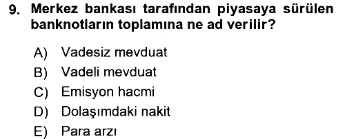 Para Teorisi 2016-2017 Ara Sınav - 9. soru