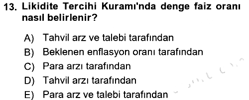 Para Teorisi 2016-2017 Ara Sınav - 13. soru