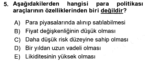 Para Teorisi 2018-2019 Ara Sınav - 5. soru
