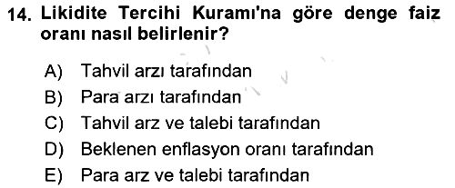 Para Teorisi 2021-2022 Ara Sınav - 14. soru